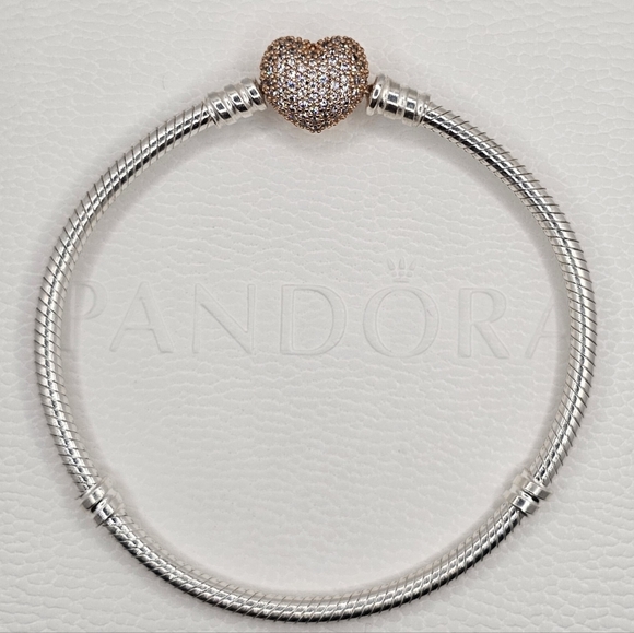 ♥️ Authentic Pandora ROSE HEART CLASP BRACELET - Picture 1 of 6